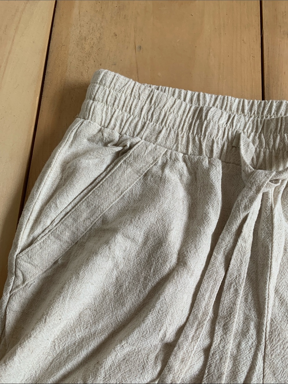 Cream drawstring Pants - Picture 3 of 6